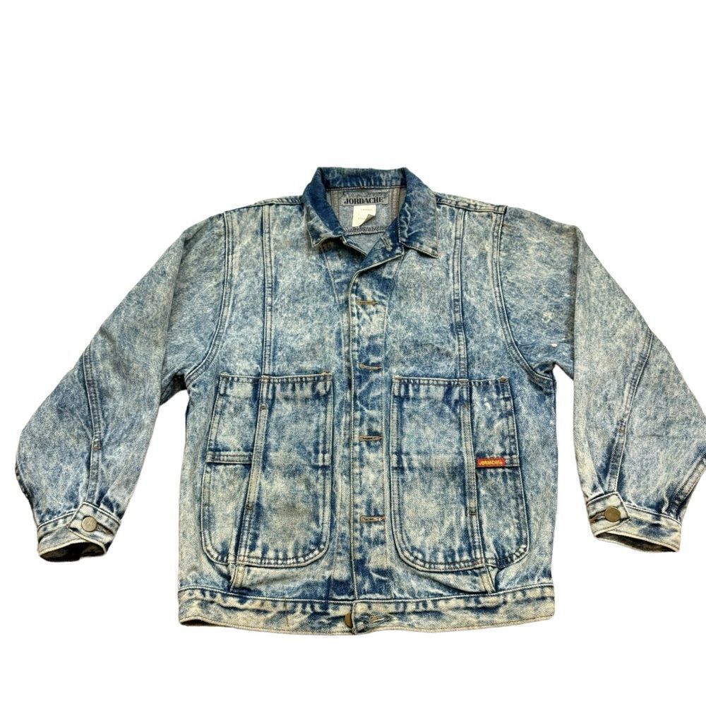 Ladies Vintage Jordache Acid Wash Denim Jacket Size Large Made in USA
